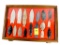 Native American Indian - Wood Case Of 17 Large Points