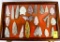 Native American Indian - (24) Large Arrowheads In Wooden Case