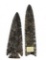 Native American Indian - (2) Great Black Flint Points