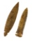 Native American Indian - (2) Large Arrowheads - 6.4