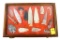 Native American Indian - (16) Large Arrowheads In Wood Case
