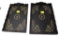 Wood Carving - (2) Ornate Inlaid Coffee/tea Serving Trays
