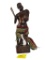 Wood Carving - Early Headhunter With His Trophy