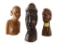 (3) Carved Wood African Statues