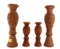 (4) Wood Carved Vases
