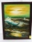 Large Mid-Century Oil on Canvas Seascape Painting, 20