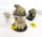 (4) Various Polar Bear Statues