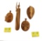 (4) Wood Carved African Animals