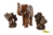 (3) Elephant Wood Carvings