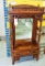 Walnut Eastlake Style Hanging Hall Tree/Mirror with Drawer, 30.5