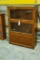 Oak Bookcase with Three Sections, Newer, Glass Front Doors, 12.5