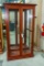 Oak Curio Cabinet, Illuminated, Glass Doors, No Shelves, 39.5