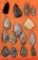 Native American Indian - Frame Of 15 Arrowheads