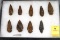 Native American Indian - Frame Of 9 Arrowheads