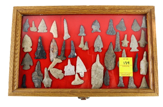 Native American Indian - Wood Case Of 40 Points And Drills
