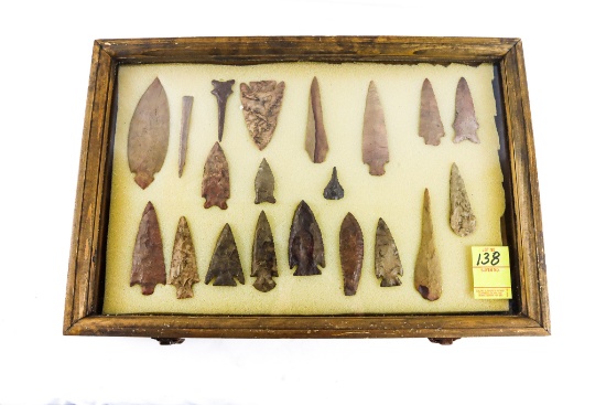 Native American Indian - Wood Case Of 20 Points And Drills