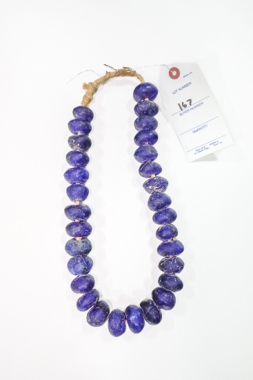10" Diameter Cobalt Blue Beaded Necklace