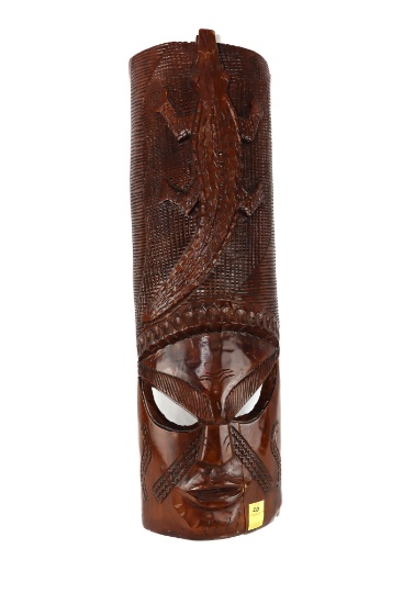 Wood Carving - Huge Kenyan Tribal Crocodile Mask