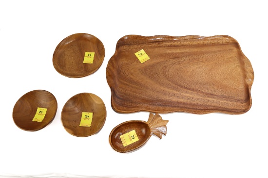Wood Carving - (5) Pieces Made By Mohammed Ali Woodcraft