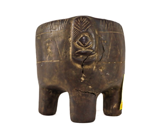 Clay Grinding Bowl On Pedestal