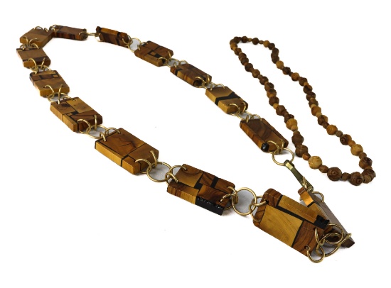 (2) Wood Necklaces
