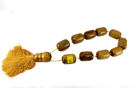 Large And Heavy Wooden Bead Sash