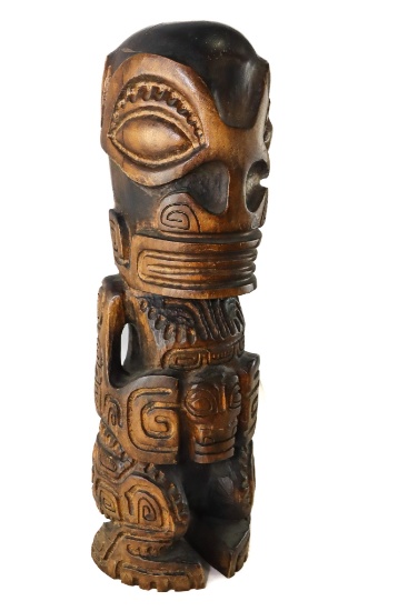 Carved Wood Totem Effigy 20" Statue