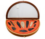 Native American Indian - Frame Of 12 Large Points