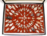 Native American Indian - Frame Of 90 Arrowheads