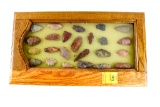 Native American Indian - Frame Of 24 Arrowheads
