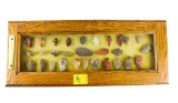 Native American Indian - Frame Of 30 Arrowheads