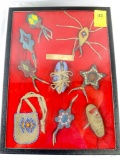 Native American Indian - (9) Beaded Leather Toys