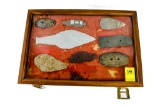 Native American Indian - (8) Artifacts - Gorgets, Effigy And Points