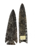 Native American Indian - (2) Great Black Flint Points