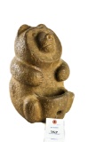 Massive Carved Stone Bear Effigy
