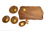 Wood Carving - (5) Pieces Made By Mohammed Ali Woodcraft