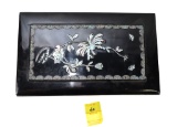 Jewelry Box - Korean Black Enamel With Mother Of Pearl Inlays