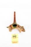 Native American Indian - Southwest Figural Wolf Clay Pipe