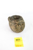 Native American Indian - Human Effigy Carved Granite Pipe