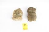 Native American Indian - (2) Primitive Stone Axe