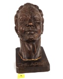 Wood Carving - The Ariki - Lifesize Bust Of New Zealand Mäori