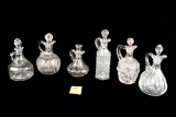 (6) Cruets - Assortment of Clear Glass