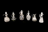 (6) Cruets -Assortment of Clear Glass