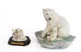 (2) Polar Bears Figurines