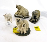 (4) Various Polar Bear Statues