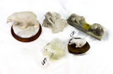 (5) Pieces of Polar Bear Figurines