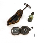 (1) Vintage Shoe Stretcher; Antique Compass; Antique Grand Rapids Brewing Co.