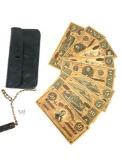 Vintage Wallet with Confederate States of America Copied Money