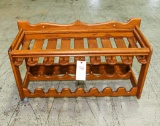 Oak Wine Glass/Bottle Rack Wall Mounted