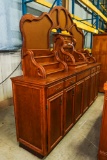 Solid Oak Backbar, Finished, 8' 1